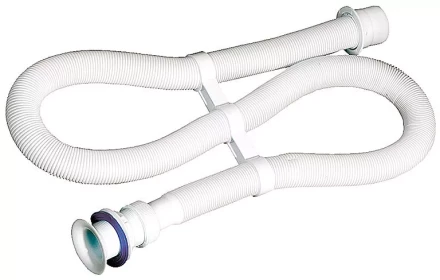 Сифон ЗУБР &quot;МАСТЕР&quot; гофрированный для моек и раковин с пластмассовым выпуском, 1,5м 51881-15 купить в Урае