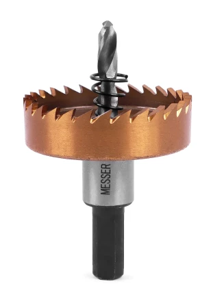 HSS-TiN коронка MESSER 42мм с центр. сверлом и толкающей пружиной для  лист. материала  до 2 мм ц/х купить в Урае