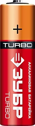Батарейка Зубр &quot;TURBO&quot; щелочная (алкалиновая), тип AA, 1,5В, 4шт на карточке 59213-4C купить в Урае