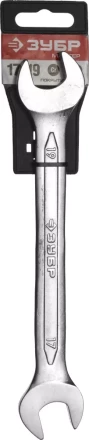 Ключ ЗУБР &quot;МАСТЕР&quot; гаечный рожковый, Cr-V сталь, хромированный, 17х19мм 27010-17-19 купить в Урае