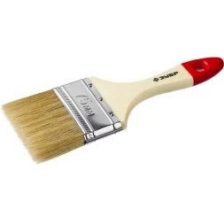 Кисть плоская  ЗУБР "УНИВЕРСАЛ-МАСТЕР", натуральная щетина, деревянная ручка, 75мм 4-01003-075