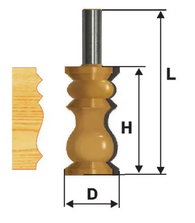 Фреза кромочная фигурная Ф32Х572 мм хвостовик 12 мм 46419 купить в Урае