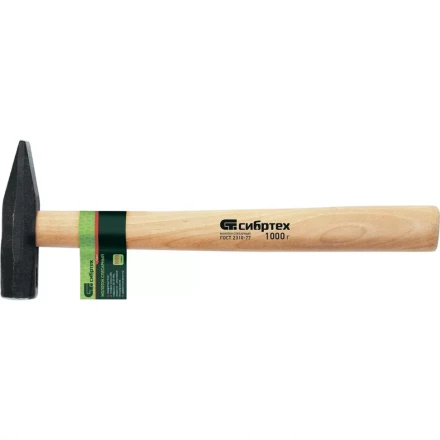 Молоток слесарный 1500 г квадратный боек деревянная рукоятка СИБРТЕХ 10223 купить в Урае