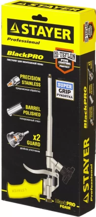 Пистолет &quot;BlackPRO&quot; для монтажной пены, тефлоновое покрытие, STAYER Professional 06862_z01 купить в Урае