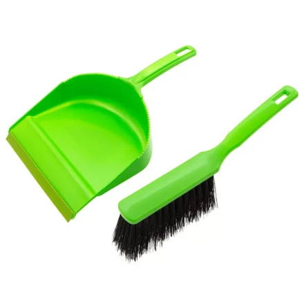 Набор: совок с кромкой 330 x 225 мм и щетка-сметка 285 мм, зеленый, Home Palisad 933115 купить в Урае