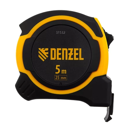 Рулетка Denzel 5м х 25мм, двухкомп. корпус, магнитный обрезиненный зацеп, 31532 купить в Урае