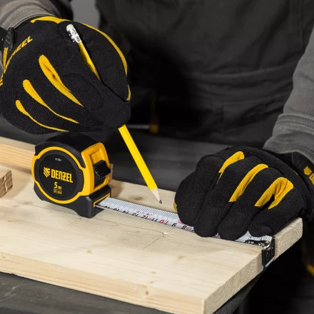 Рулетка Denzel 5м х 25мм, двухкомп. корпус, магнитный обрезиненный зацеп, 31532 купить в Урае