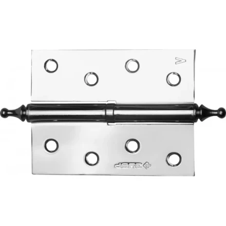 Петля дверная разъемная ЗУБР &quot;ЭКСПЕРТ&quot;, 1 подшипник, цвет хром (CP), левая, с крепежом, 100х75х2,5мм, 2 шт 37605-100-2L купить в Урае