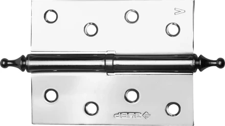 Петля дверная разъемная ЗУБР &quot;ЭКСПЕРТ&quot;, 1 подшипник, цвет хром (CP), левая, с крепежом, 100х75х2,5мм, 2 шт 37605-100-2L купить в Урае