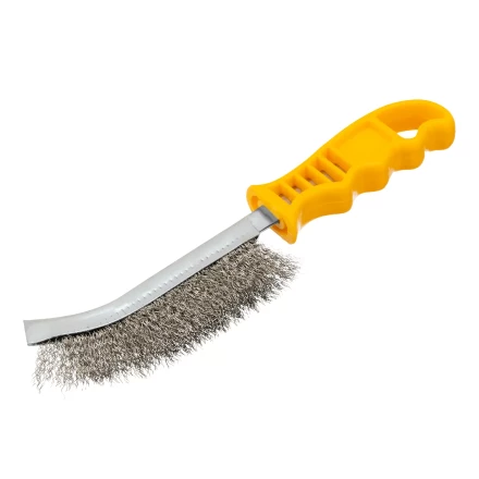 Щетка металлическая с пластмассовой ручкой, нержавеющая проволока Denzel 748287 купить в Урае