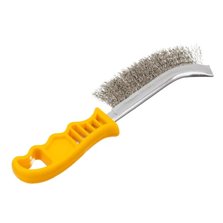 Щетка металлическая с пластмассовой ручкой, нержавеющая проволока Denzel 748287 купить в Урае