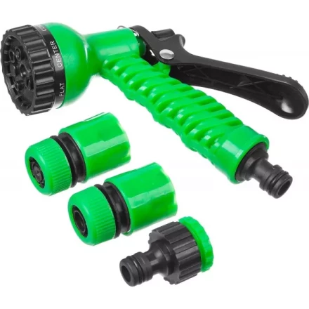 Набор поливочный РОСТОК: Распылитель пистолетный 7 поз., 2 соединителя 1/2&quot;, адаптер внешний 427368 купить в Урае