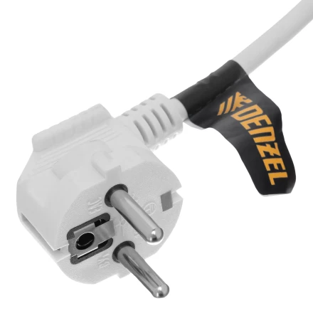 Шнур сетевой Denzel Energy Series, ПВС, 1,5 м, 3 x 1 мм, с неразборной вилкой, белый, 3 м, 37662 купить в Урае