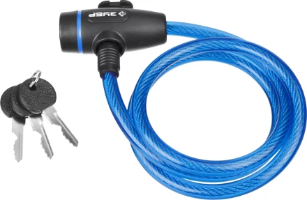 Замок ЗУБР &quot;ПРОФЕССИОНАЛ&quot;, тросовый, 3 ключа в комплекте, длина троса 1200мм, d 10мм 37261-120 купить в Урае
