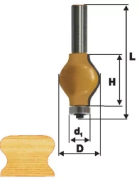 Фреза кромочная фигурная Ф32Х38 мм хвостовик 12 мм 46417