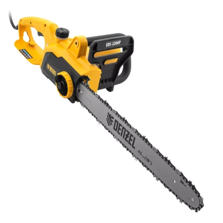 Пила цепная электрическая Denzel EDS-2200P, 2.2 кВт,поперечная, шина 45 см, шаг 3/8, паз 1.3 мм, 63 звена 95617 купить в Урае