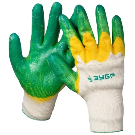 Перчатки ЗУБР &quot;МAСTEP&quot; трикотажные, х/б, двойная обливная ладонь из латекса, S-M 11459-S купить в Урае