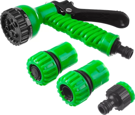 Набор поливочный РОСТОК: Распылитель пистолетный 7 поз., 2 соединителя 3/4&quot;, адаптер внешний 427369 купить в Урае