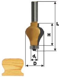 Фреза кромочная фигурная Ф32Х38 мм хвостовик 12 мм 46416