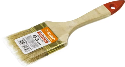 Кисть плоская ЗУБР &quot;УНИВЕРСАЛ-ОПТИМА&quot;, светлая щетина, деревянная ручка, 63мм 01099-063_z01 купить в Урае