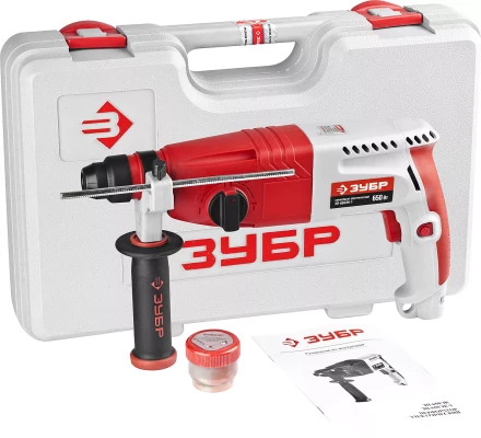 Перфоратор ЗУБР SDS-plus, 2,7 Дж, 0-1000 об/мин, 0-4850 уд/мин, 650Вт, кейс ЗП-650ЭК-1 купить в Урае