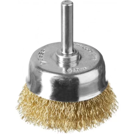 ЗУБР &quot;ПРОФЕССИОНАЛ&quot;. Щетка чашечная для дрели, витая латунированная стальная проволока 0,3мм, 50мм 3525-050_z02 купить в Урае