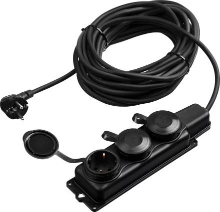 ЗУБР КГ-325-Ш3, КГ, 3 x 2.5 мм2, IP44, 15 м, 3 гн., 4000 Вт, силовой удлинитель, Профессионал (55024-15) купить в Урае