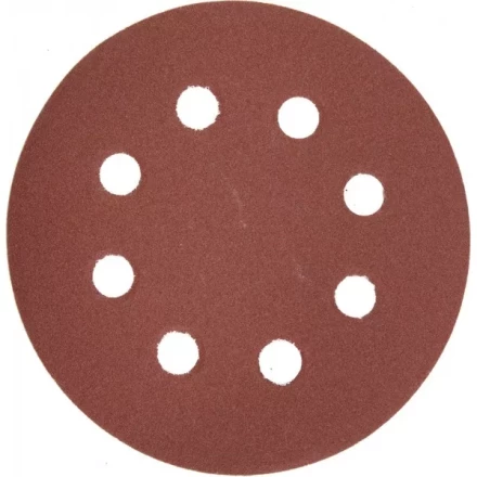 Круг шлифовальный ЗУБР &quot;МАСТЕР&quot; универсальный, из абразивной бумаги на велкро основе, 8 отверстий, Р320, 125мм, 5шт 35562-125-320 купить в Урае