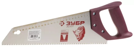 Ножовка ЗУБР &quot;ЭКСПЕРТ&quot; по дереву, трехгранный закаленный зуб, пластмассовая ручка, шаг зуба 3,5мм, 450мм 15141-45 купить в Урае