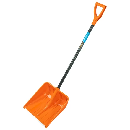 Лопата для уборки снега пластиковая Сибртех, 400х405х1380 мм, стальной черенок, усиленная 61666 купить в Урае