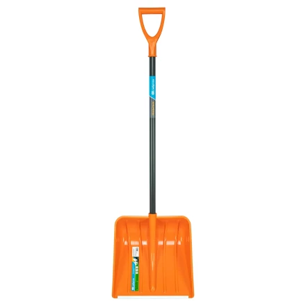 Лопата для уборки снега пластиковая Сибртех, 400х405х1380 мм, стальной черенок, усиленная 61666 купить в Урае