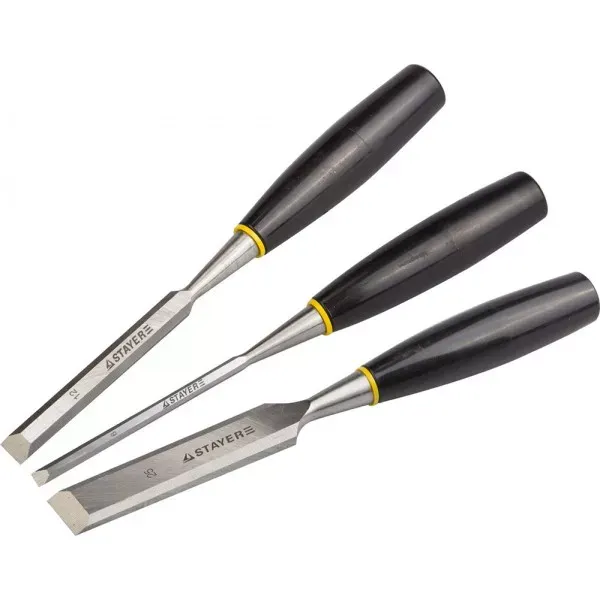 Набор стамесок с пластмассовой ручкой, 6/12/25мм, 3шт, STAYER 1820-H3 купить в Урае