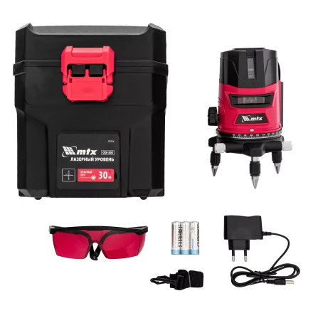 Лазерный уровень MTX CRL-30R, 30 м, красный луч, батарейки, резьба 5/8&quot; 35034 купить в Урае