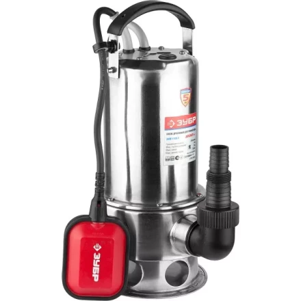 Насос ЗУБР погружной для грязной воды, корпус из нержавеющей стали, пропускная способность 280 л/мин, 1100Вт ЗНПГ-1100-С купить в Урае