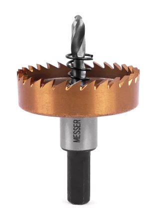 HSS-TiN коронка MESSER 50мм с центр. сверлом и толкающей пружиной для  лист. материала  до 2 мм ц/х купить в Урае