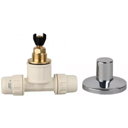 Кран ЗУБР &quot;ШиреФит&quot; запорный в сборе &quot;штуцер с гайкой - кран запорный - штуцер с гайкой&quot;, 16мм 51570-16 купить в Урае