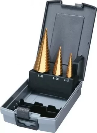 Набор ступенчатых сверл HSS-TiN c прямым желобком 3 шт., 1/4&quot; (4-12, 4-20, 4-32), Makita D-46573 купить в Урае