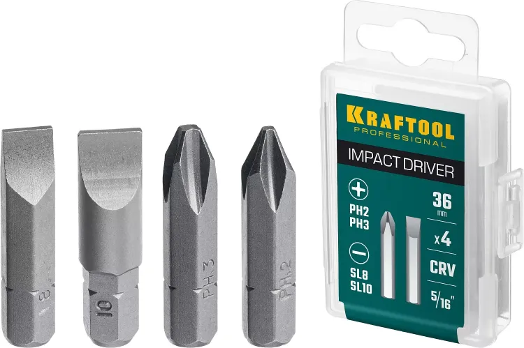 Биты для ударно-поворотных отверток KRAFTOOL 25551 купить в Урае