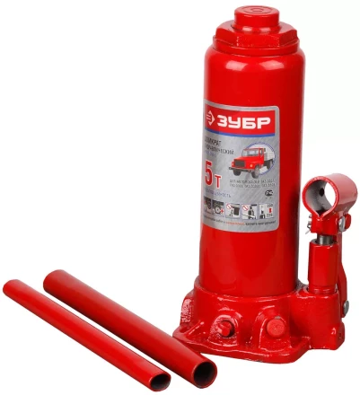 Домкрат ЗУБР гидравлический бутылочный, для автомобилей ГАЗ, 5т, 228-390мм 43059-390-5 купить в Урае