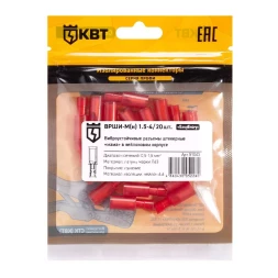 Разъем штекерный изолированный «мама» КВТ ВРШИ-М(н) 1.5-4 (20 шт) (91043)