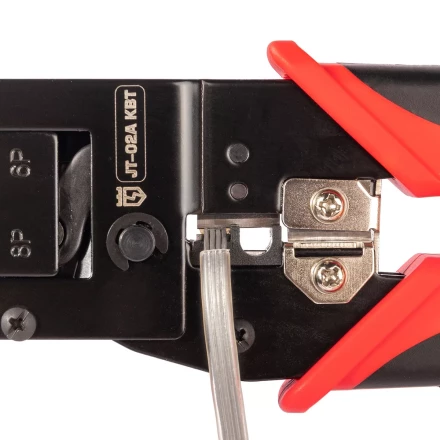 Кримпер многофункциональный КВТ JT-02А с 2 встроенными модулями для обжима RJ-45, RJ-12, RJ-11 (101929) купить в Урае