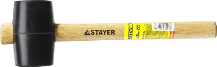 Киянка STAYER резиновая черная с деревянной ручкой, 225г 20505-40 купить в Урае