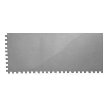 Гладилка из нержавеющей стали, 280 х 130 мм, зеркальная полировка, пластмассовая ручка, зуб 6 х 6 мм Matrix 86781 купить в Урае