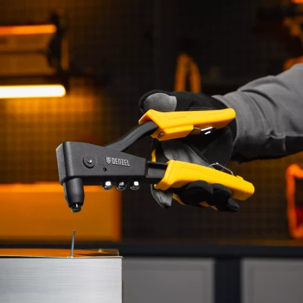 Заклепочник ручной, 255 мм Denzel, литой, усиленный, заклепки 2,4-3,2-4,0-4,8 мм 40441 купить в Урае