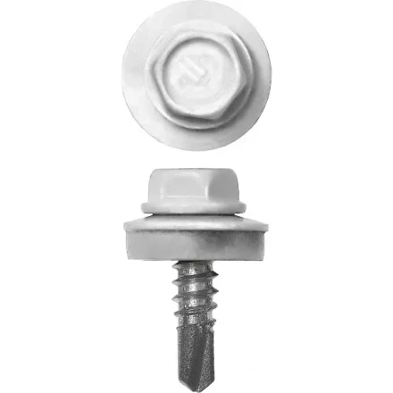 Саморезы СКМ кровельные, RAL 9003 белый, 19 x 5.5 мм, 2 500 шт, для металлических конструкций, ЗУБР 4-300310-55-019-9003 купить в Урае