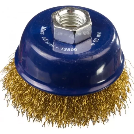 DEXX. Щетка чашечная для УШМ, витая стальная латунированная проволока 0,3мм, 60ммхМ14 35103-060 купить в Урае