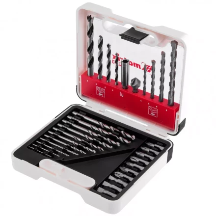 Набор сверл комбинированный сверла по металлу 1-6 мм бетону 4-8 мм дереву 4-8 мм биты 10 шт адаптер зенковка 31 предмет Pro Matrix 725631 купить в Урае