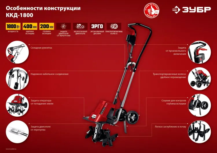 Культиватор электрический ККД-1800 серия МАСТЕР купить в Урае