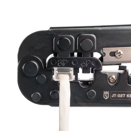 Кримпер многофункциональный КВТ JT-02T с 2 встроенными модулями для обжима RJ-45, RJ-12, RJ-11 (89229) купить в Урае