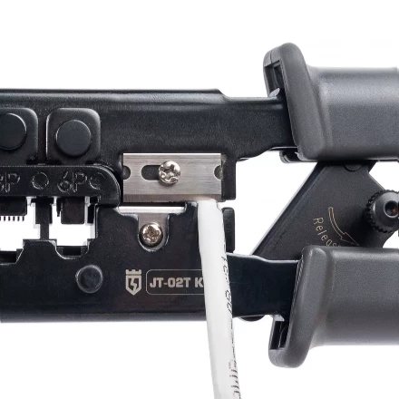 Кримпер многофункциональный КВТ JT-02T с 2 встроенными модулями для обжима RJ-45, RJ-12, RJ-11 (89229) купить в Урае